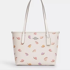 NWT Coach Snail Print Small City Tote